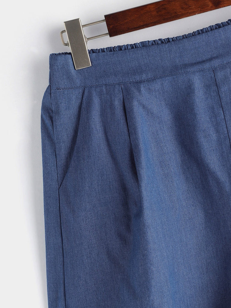 Ladies Blue Plus Size Bottoms
