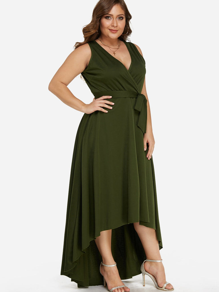 Ladies Army Green Plus Size Dresses