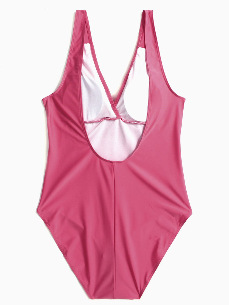 Ladies V-Neck One-Pieces Swimwears
