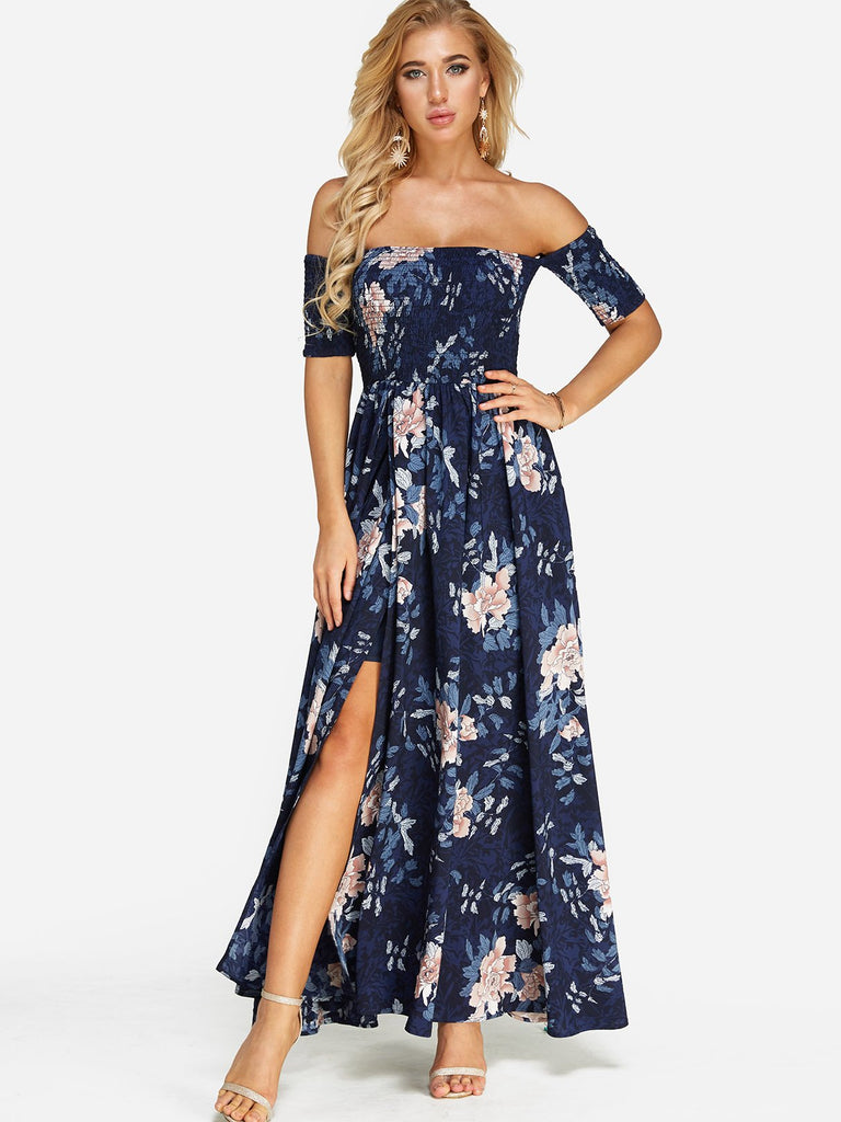 Womens Navy Floral Dresses