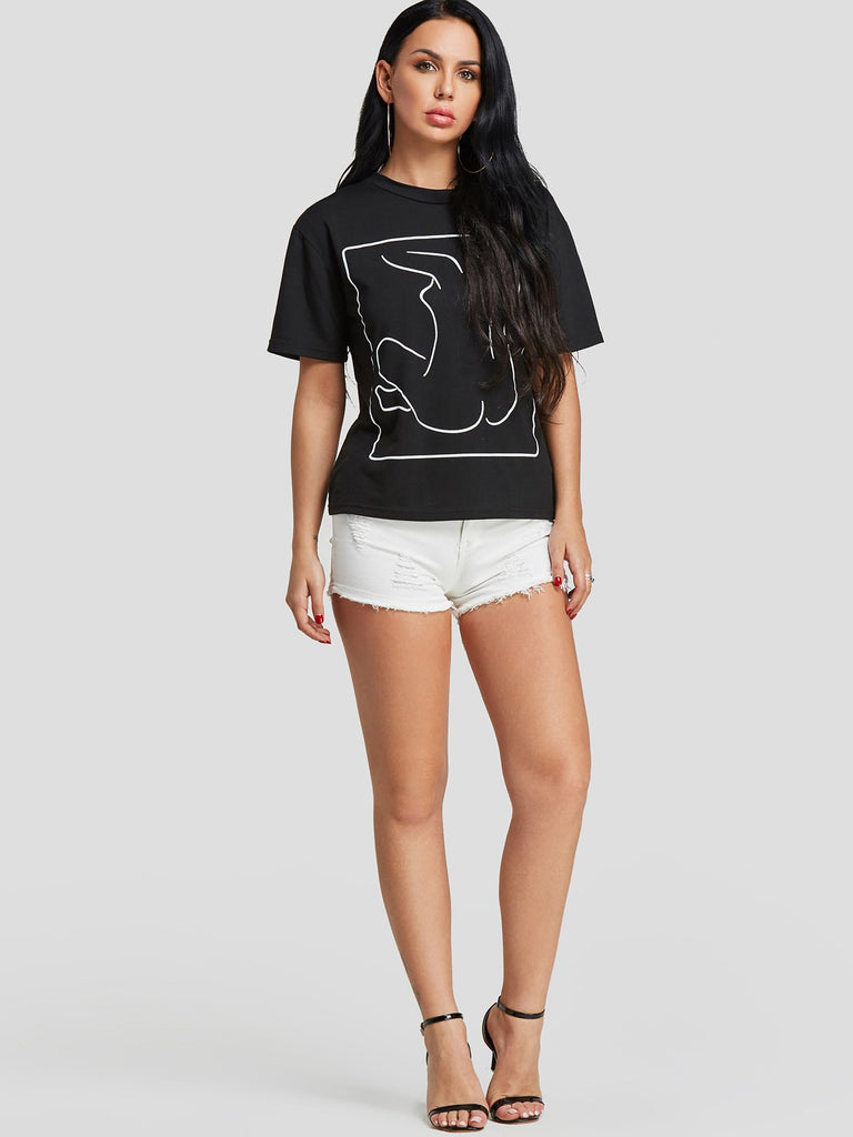 Womens Black T-Shirts