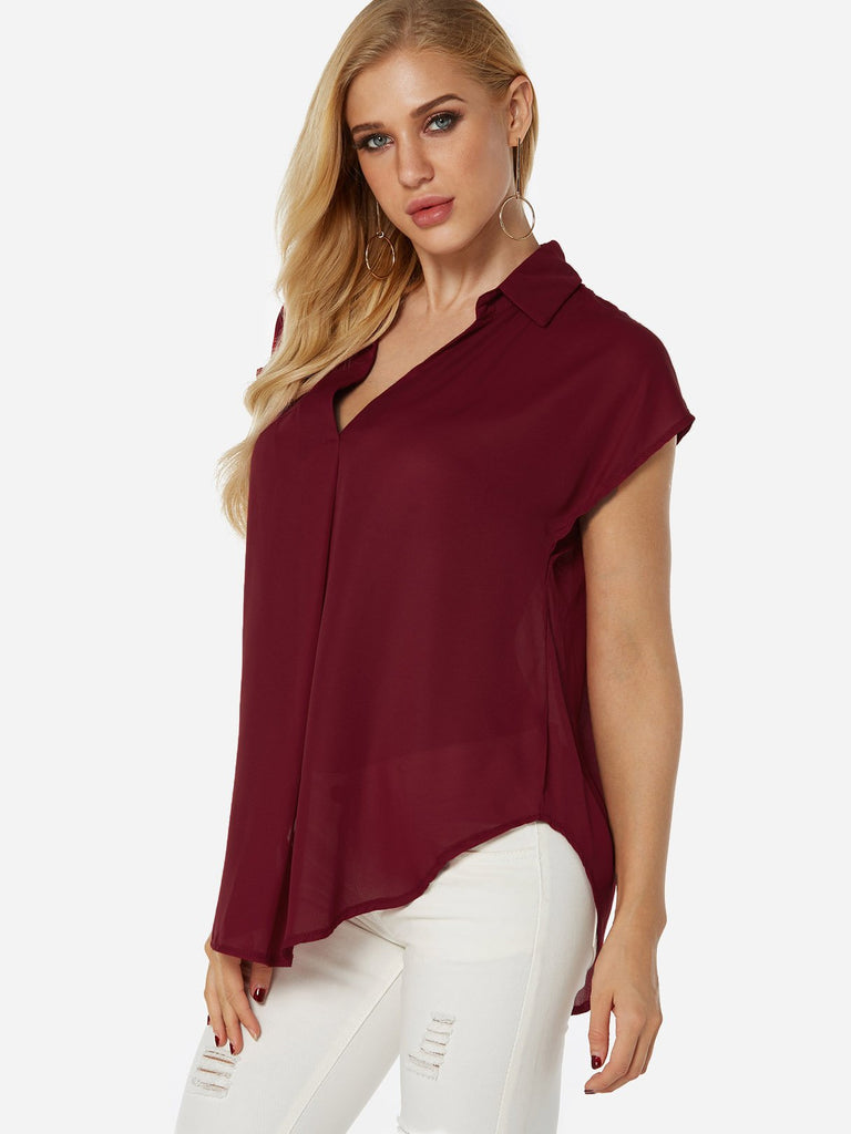 Ladies Burgundy Blouses