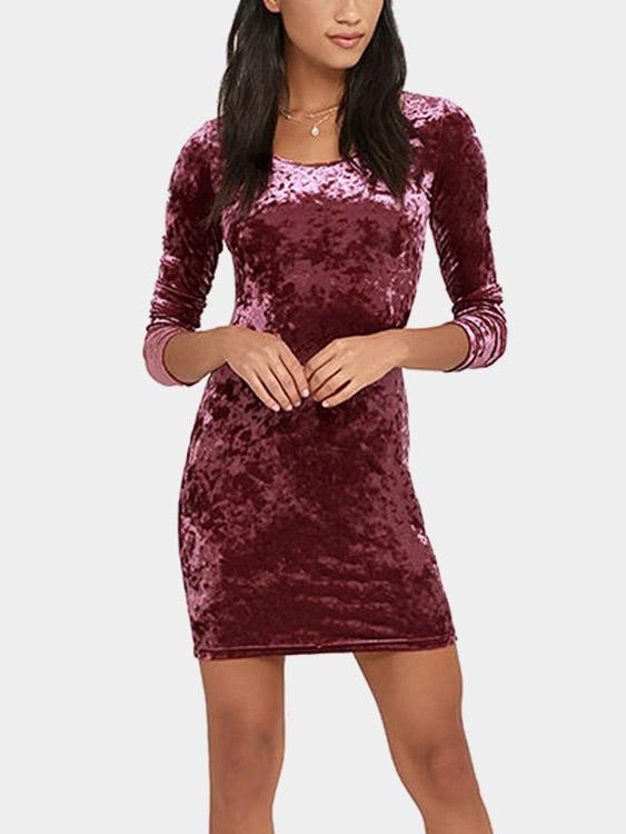 Womens Burgundy Mini Dresses