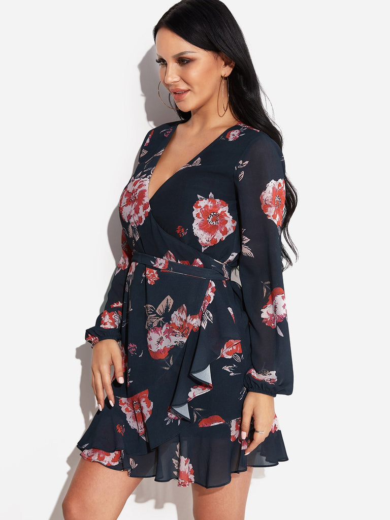 Ladies Black Floral Dresses