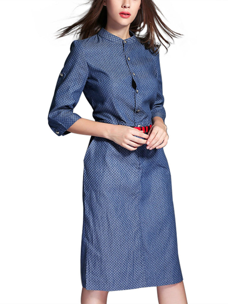 Ladies Blue Shirt Dresses