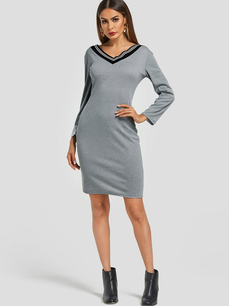 Womens Long Sleeve Mini Dress