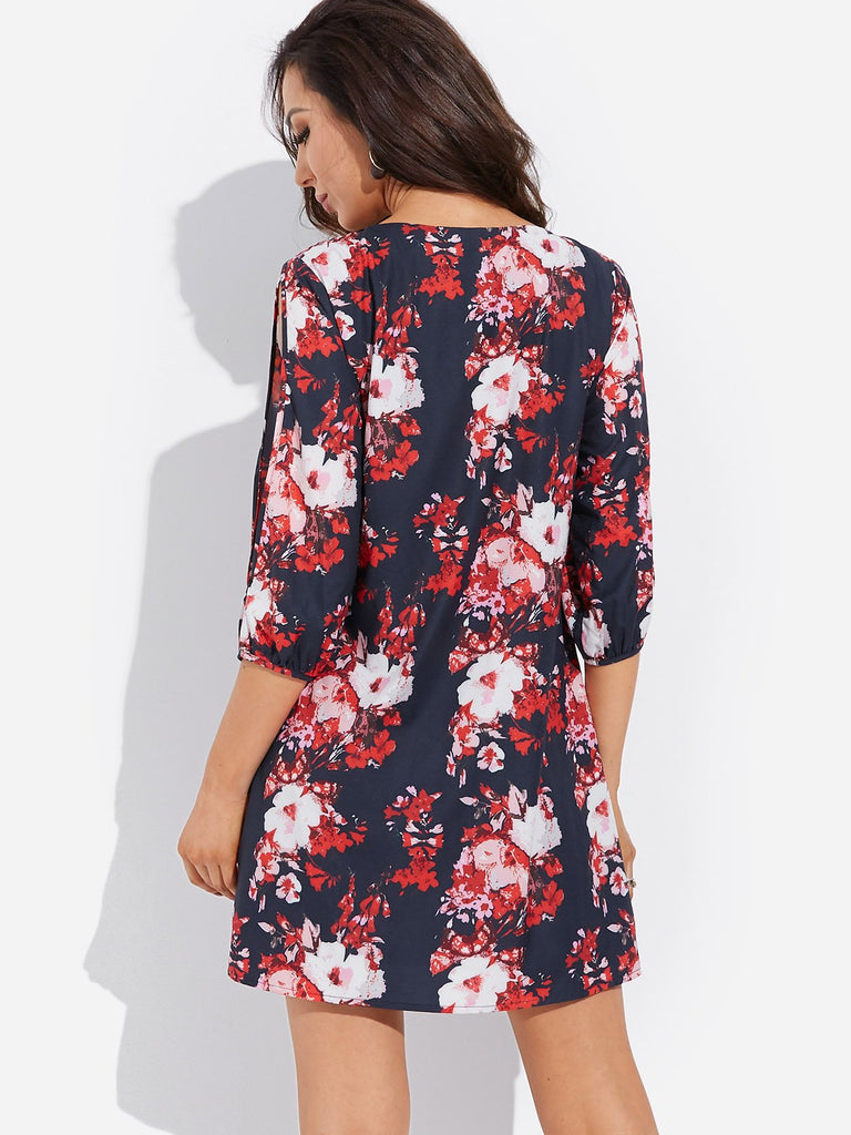 Womens Navy Floral Dresses