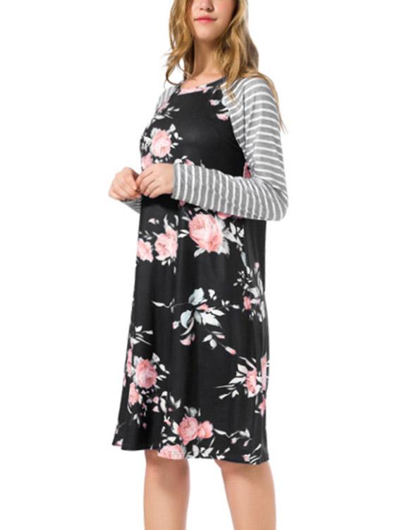 Ladies Black Floral Dresses