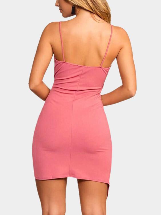Womens Pink V-Neck Dresses