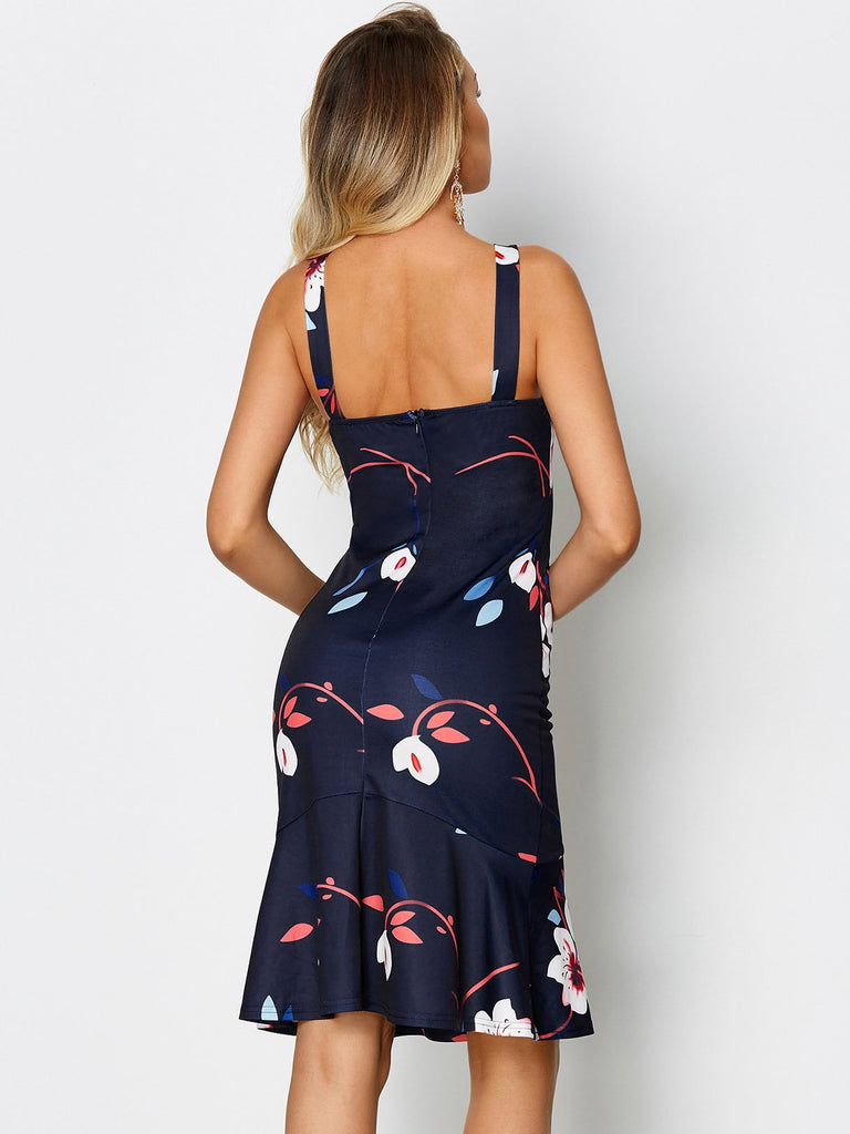 Womens Navy Floral Dresses