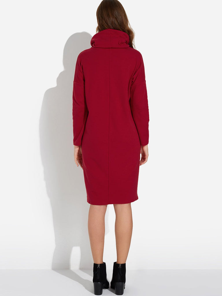 Womens Burgundy Midi Dresses