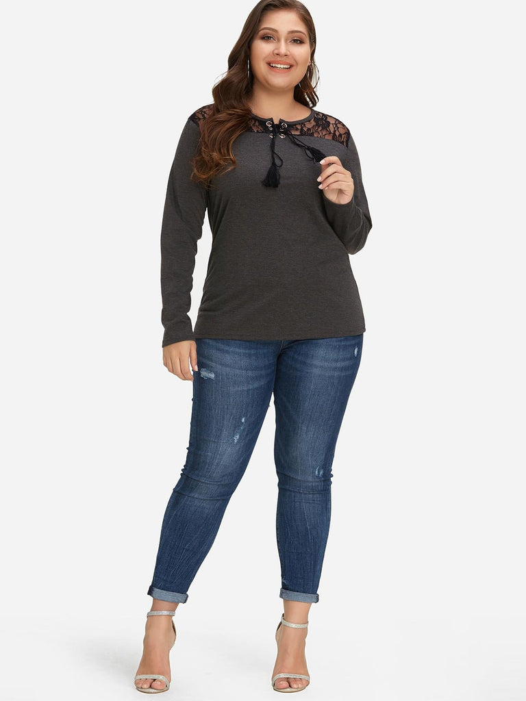Womens Long Sleeve Plus Size Tops