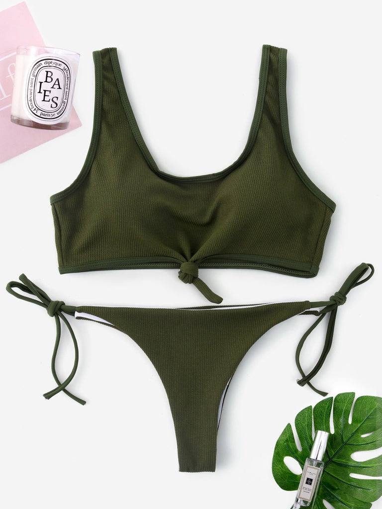 High Waisted Patterned Bikini