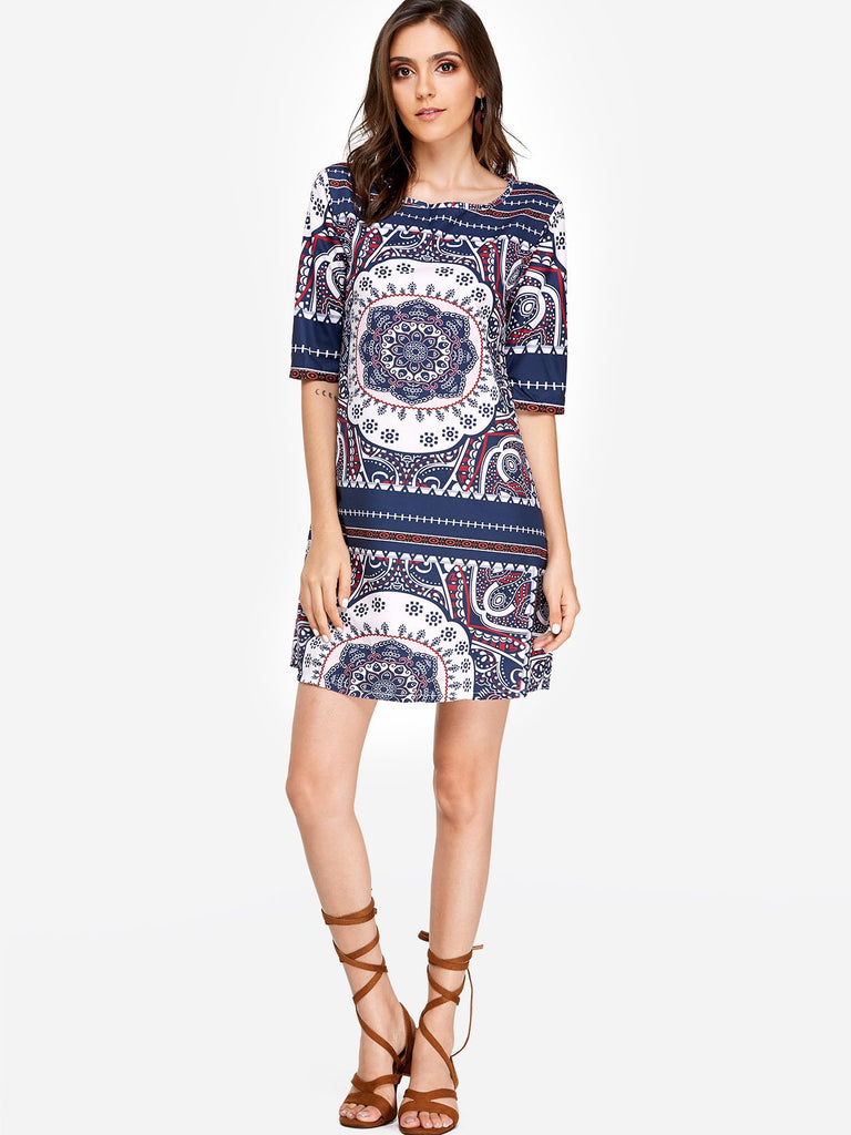 Womens Half Sleeve Casual Dresses