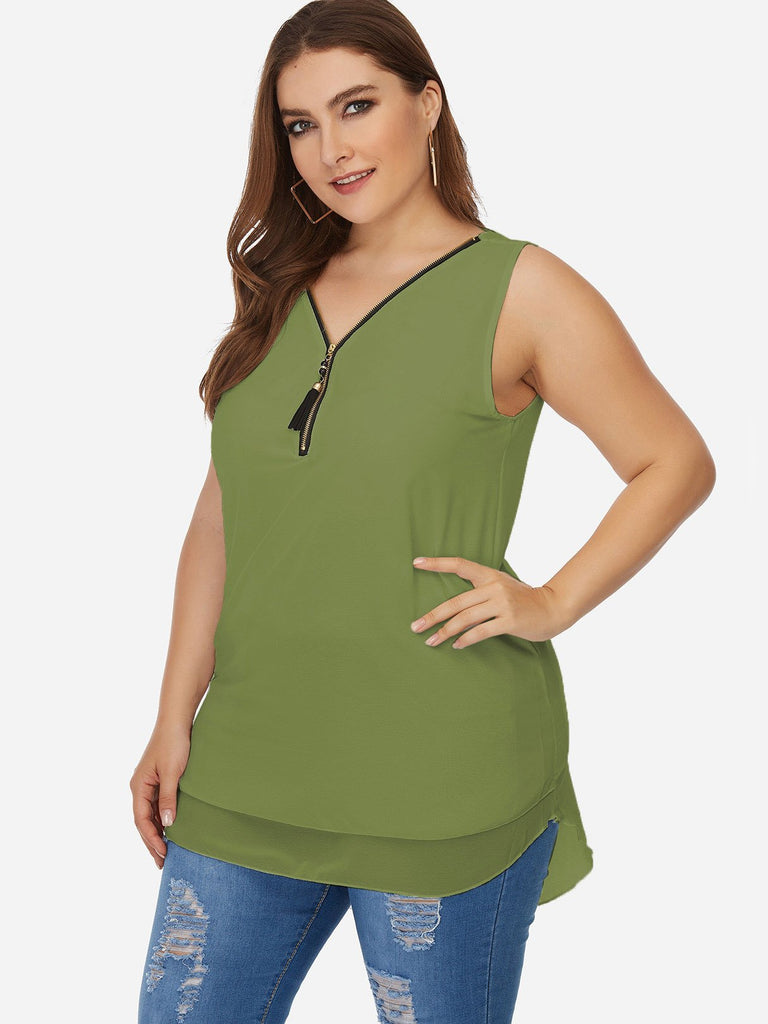 Ladies Green Plus Size Tops