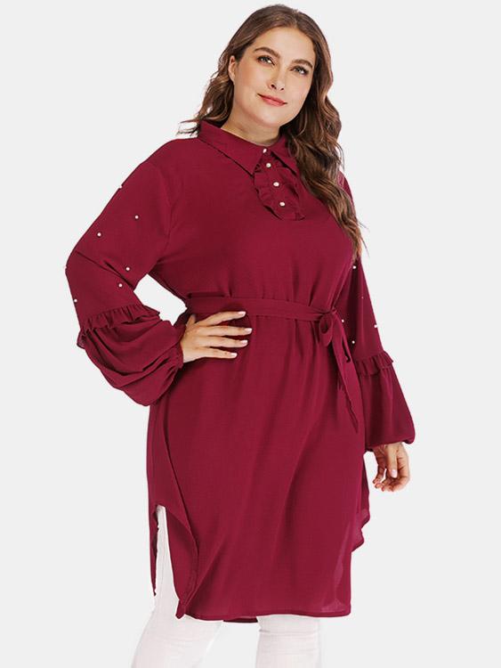 Ladies Burgundy Plus Size Tops