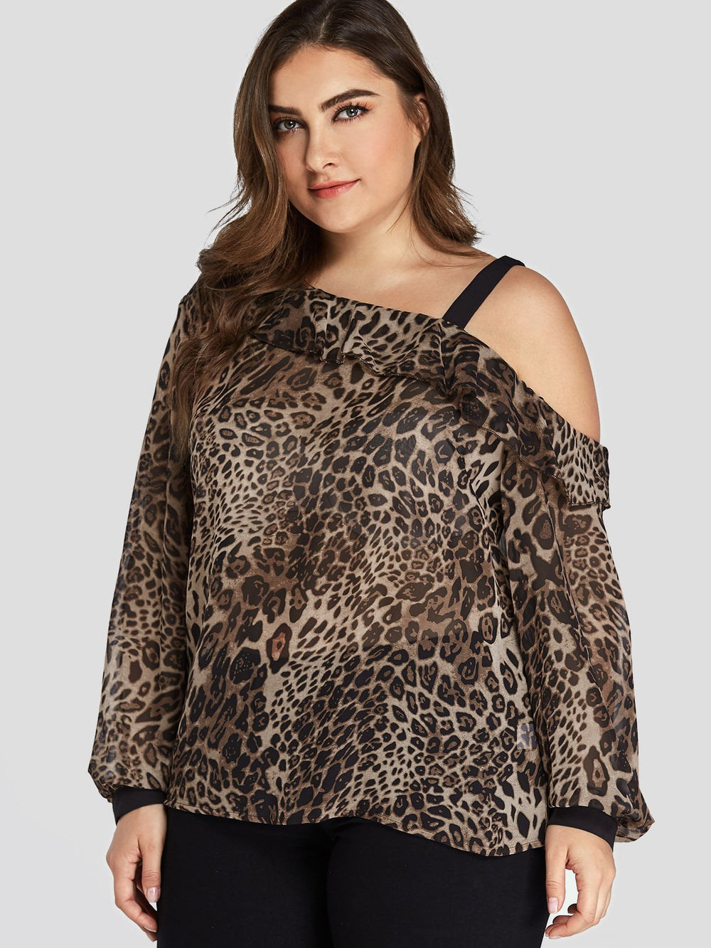 Ladies Leopard Plus Size Tops