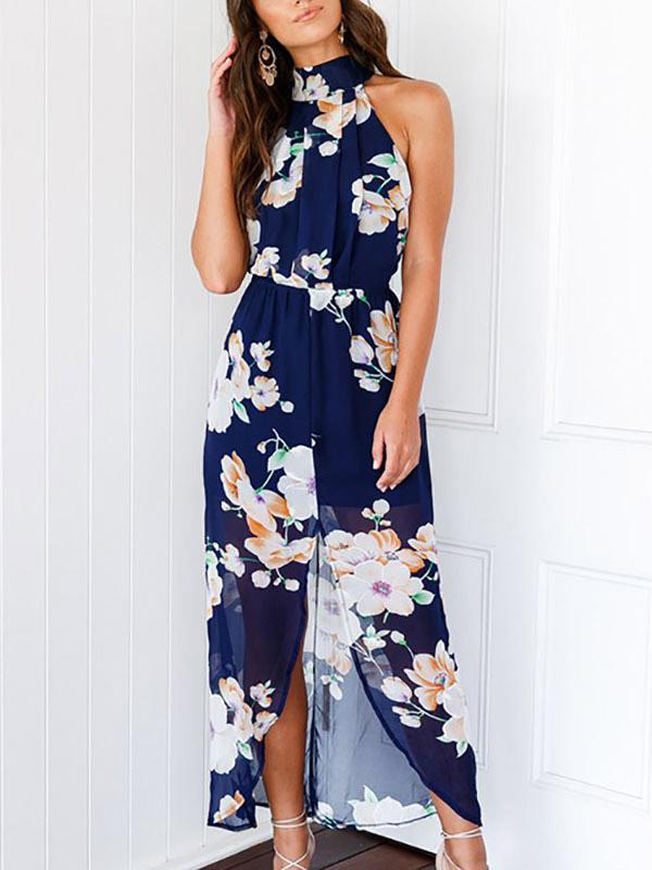 Ladies Navy Maxi Dresses