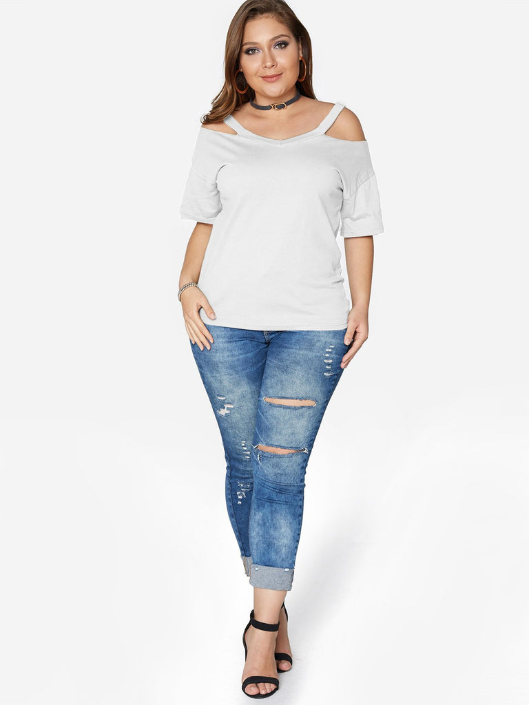 Womens Short Sleeve Plus Size Tops