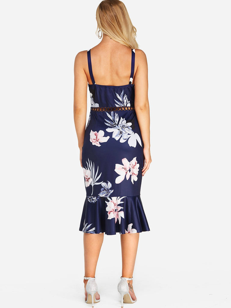 Womens Navy Floral Dresses