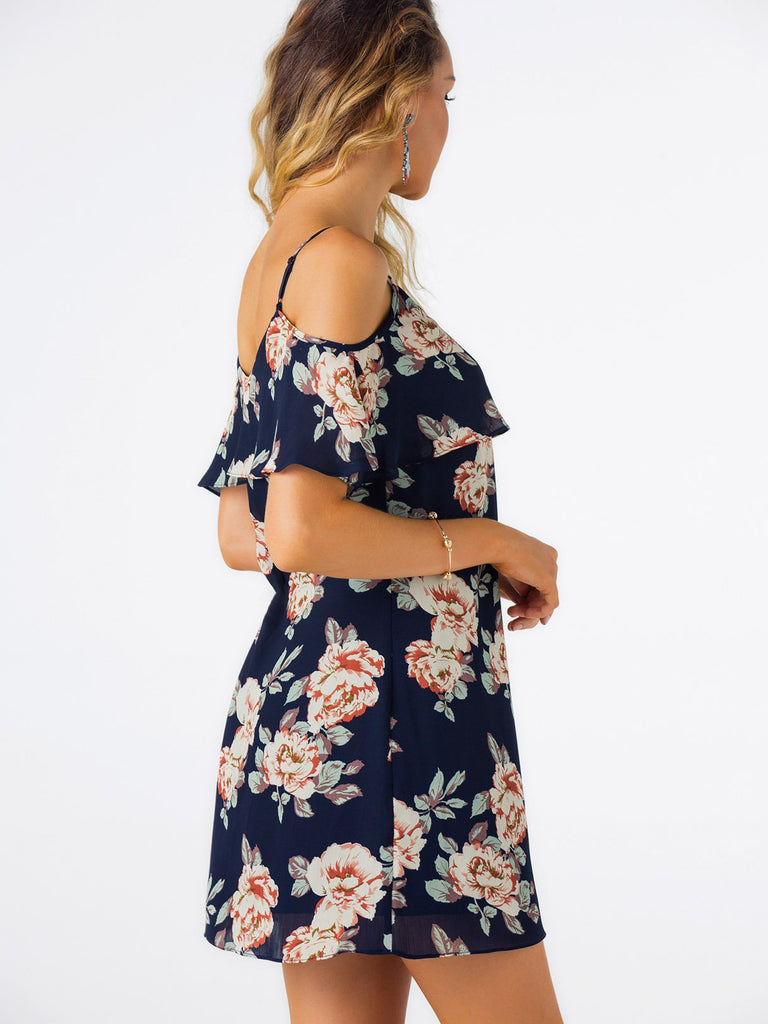 Womens Navy Floral Dresses