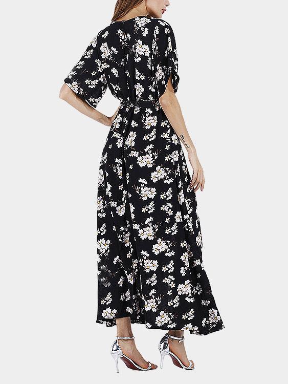 Womens Black Floral Dresses