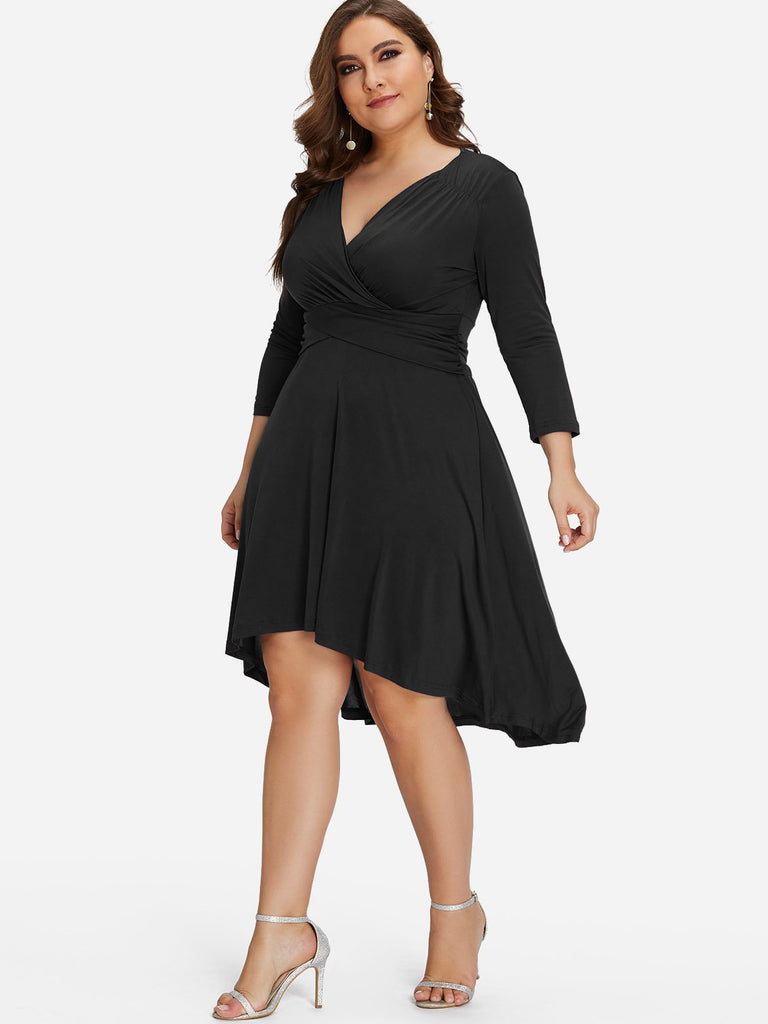 Ladies V-Neck Plus Size Dress