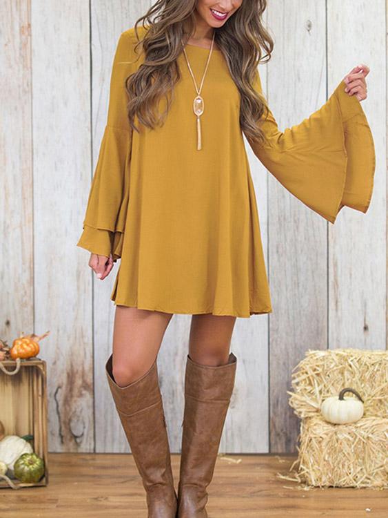 Ladies Long Sleeve Mini Dresses