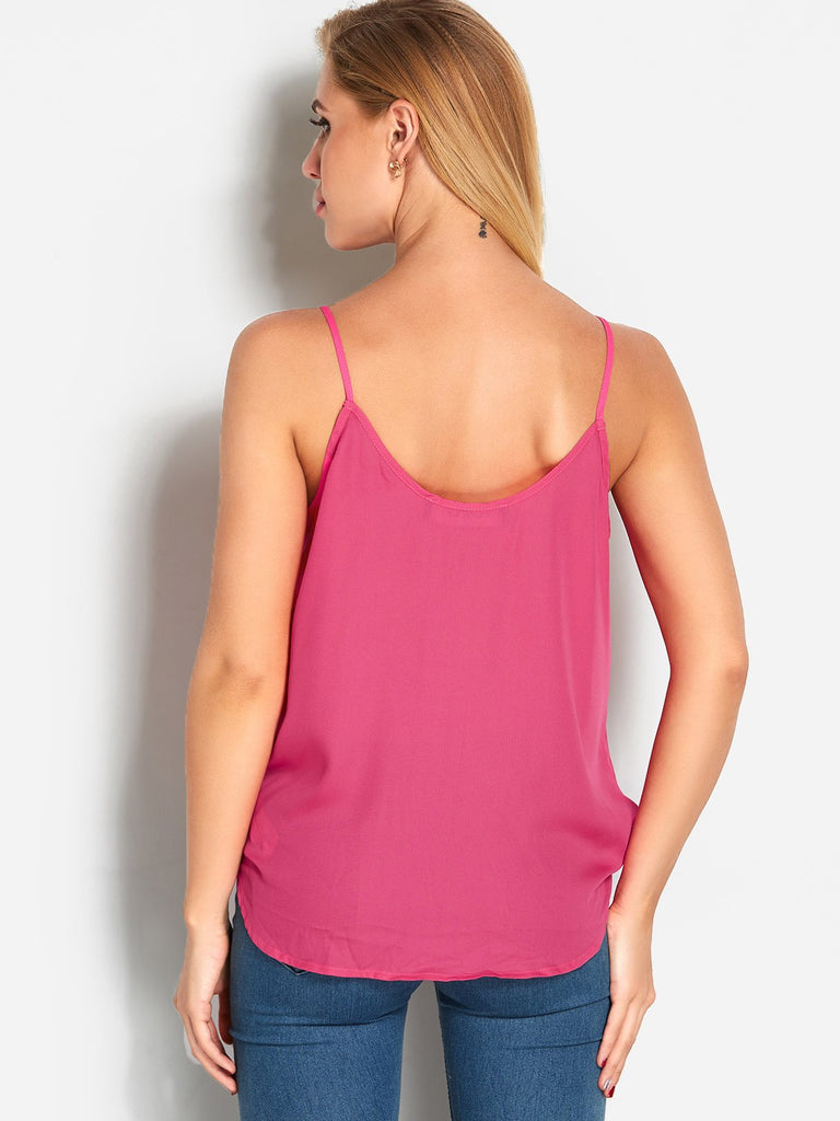 Wrap Design V-Neck Sleeveless Camis