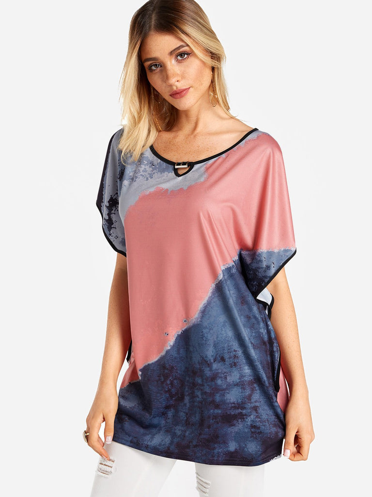 Round Neck Short Bat Sleeve T-Shirts