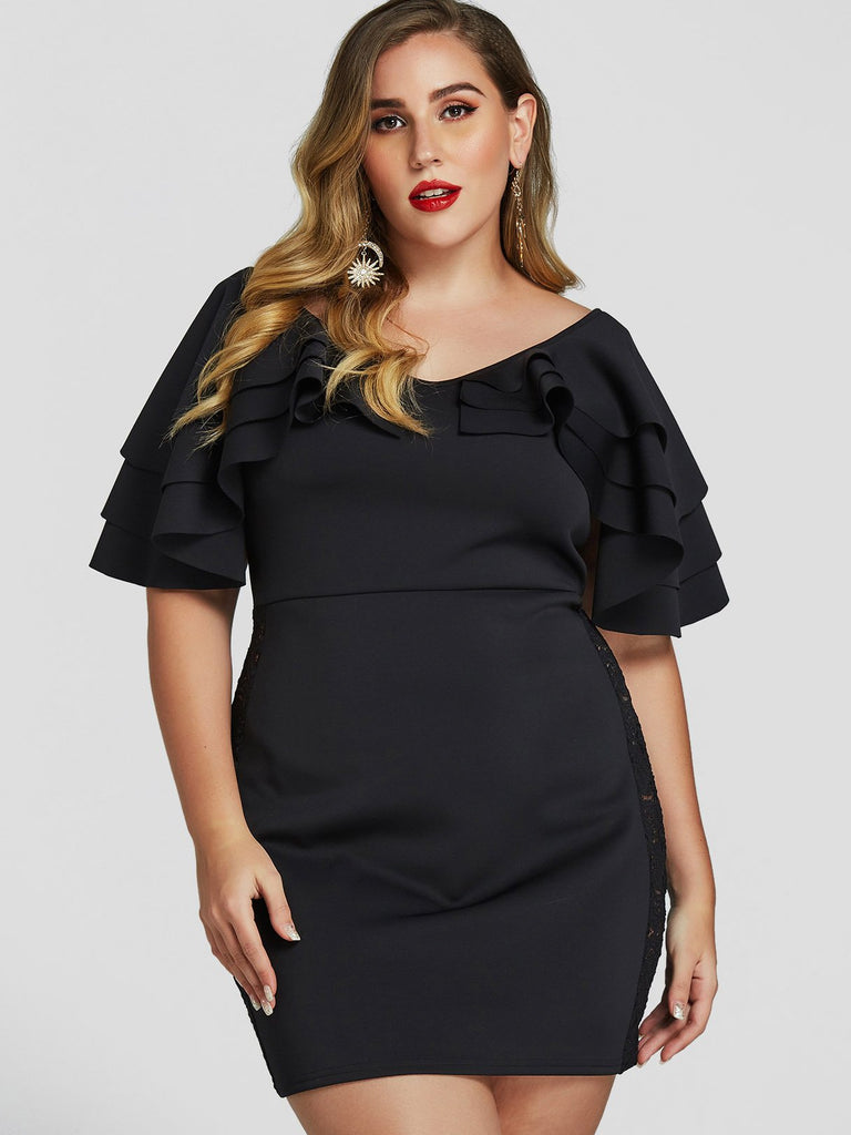 Ladies Half Sleeve Plus Size Dress