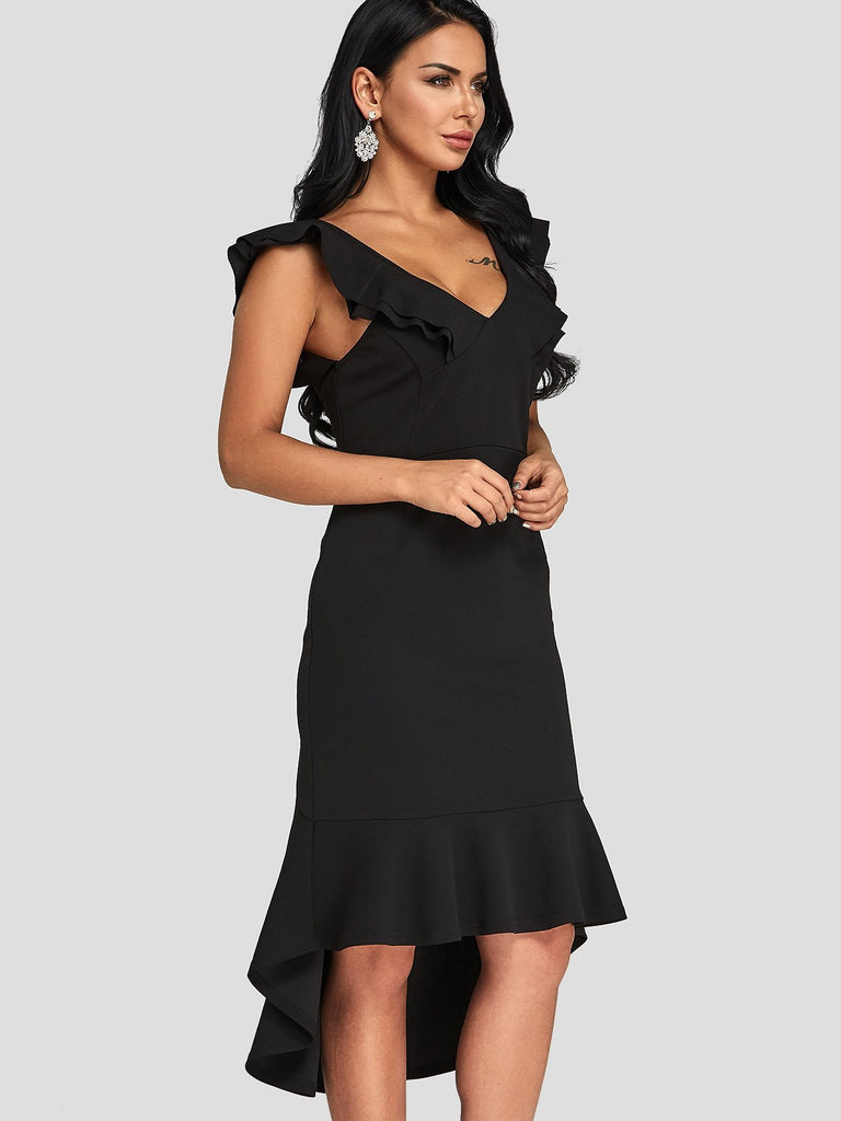 Ladies Black Midi Dresses