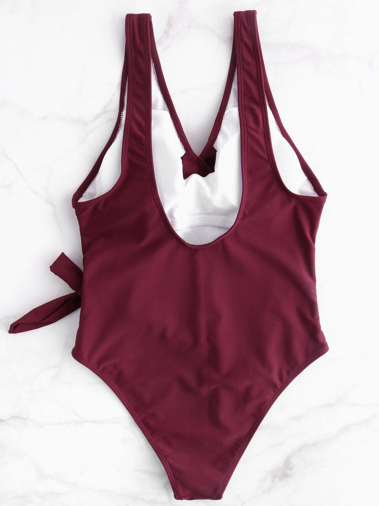Womens Burgundy One-Pieces