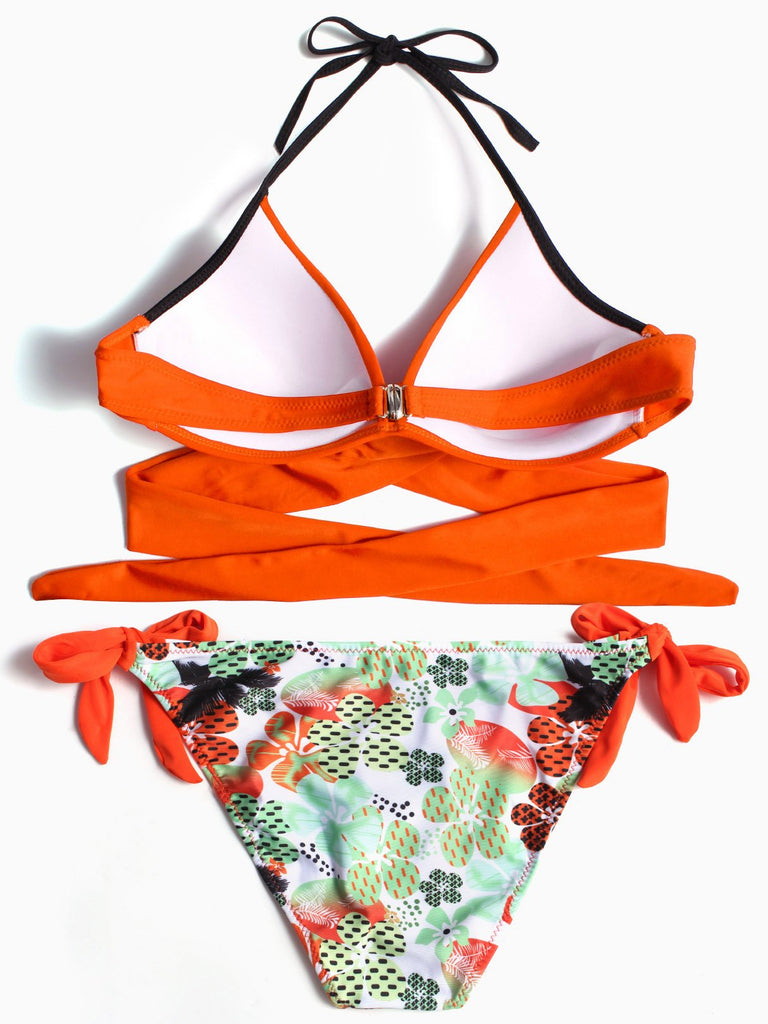 Ladies Orange Blue Bikinis