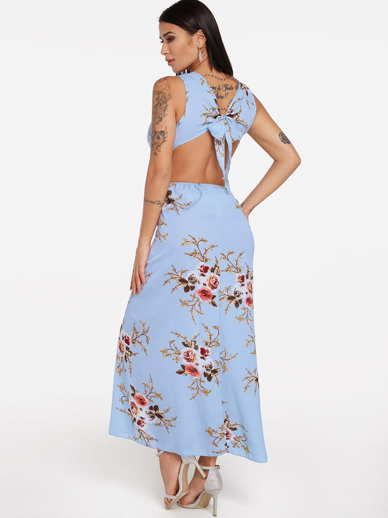 Womens Blue Maxi Dresses