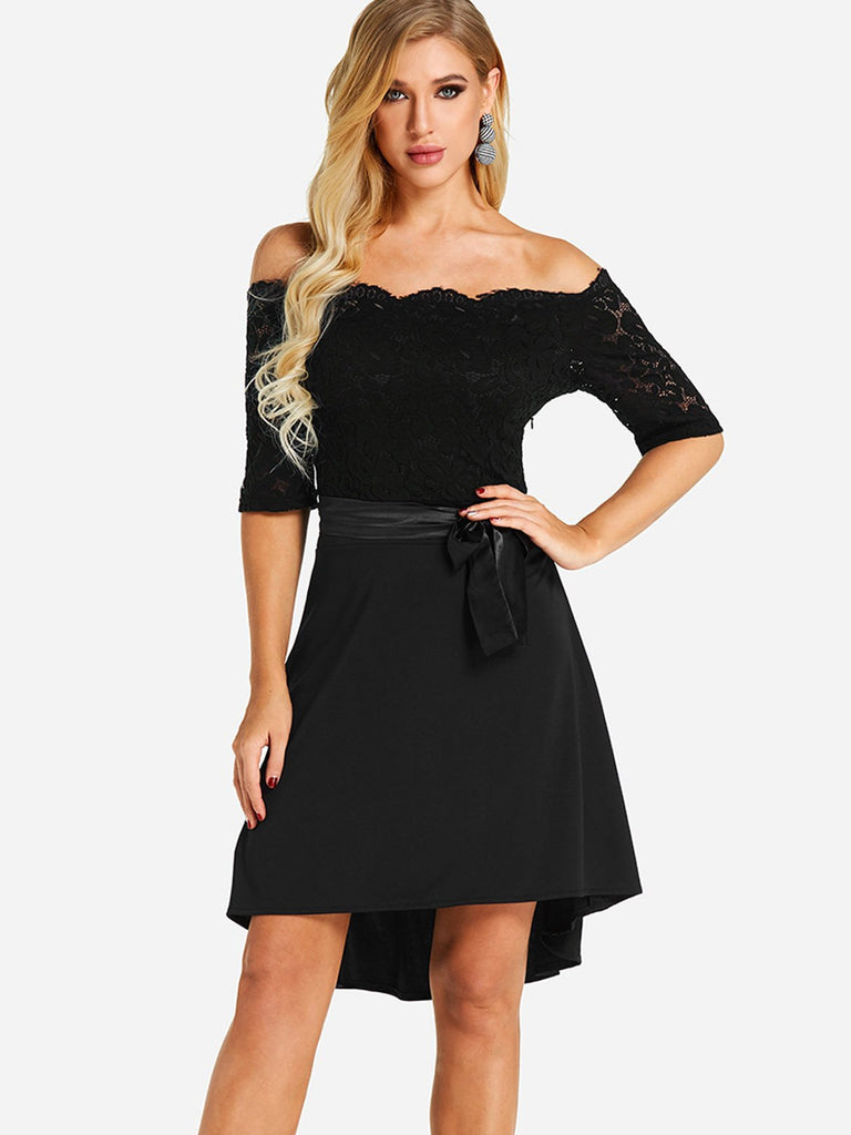 Ladies Black Off The Shoulder Dresses