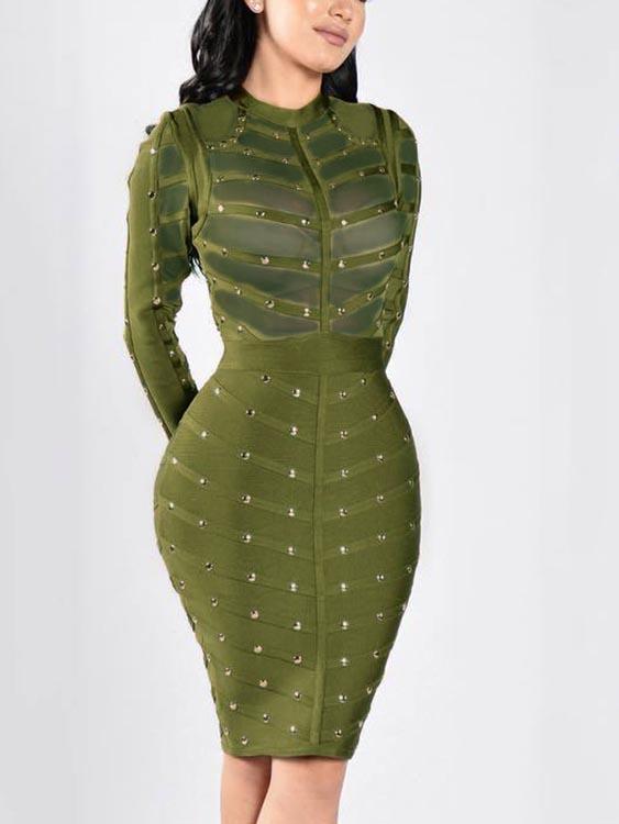 Ladies Green Midi Dresses
