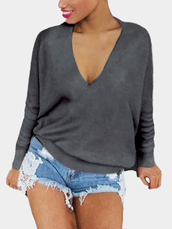 Sexy Velvet Details V Neck Top 