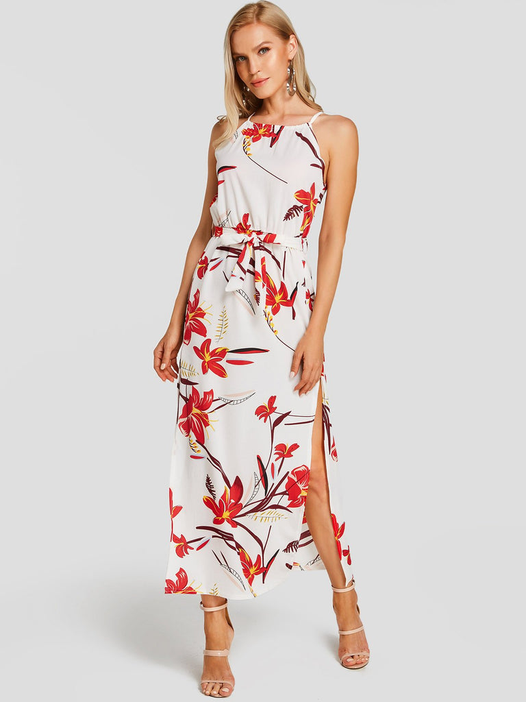 Womens White Floral Dresses