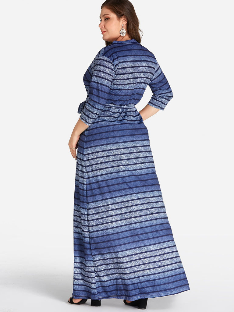 Ladies V-Neck Plus Size Dress
