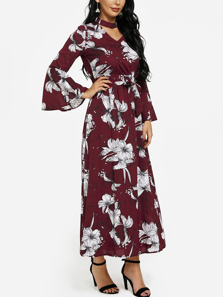 Womens Long Sleeve Maxi Dress