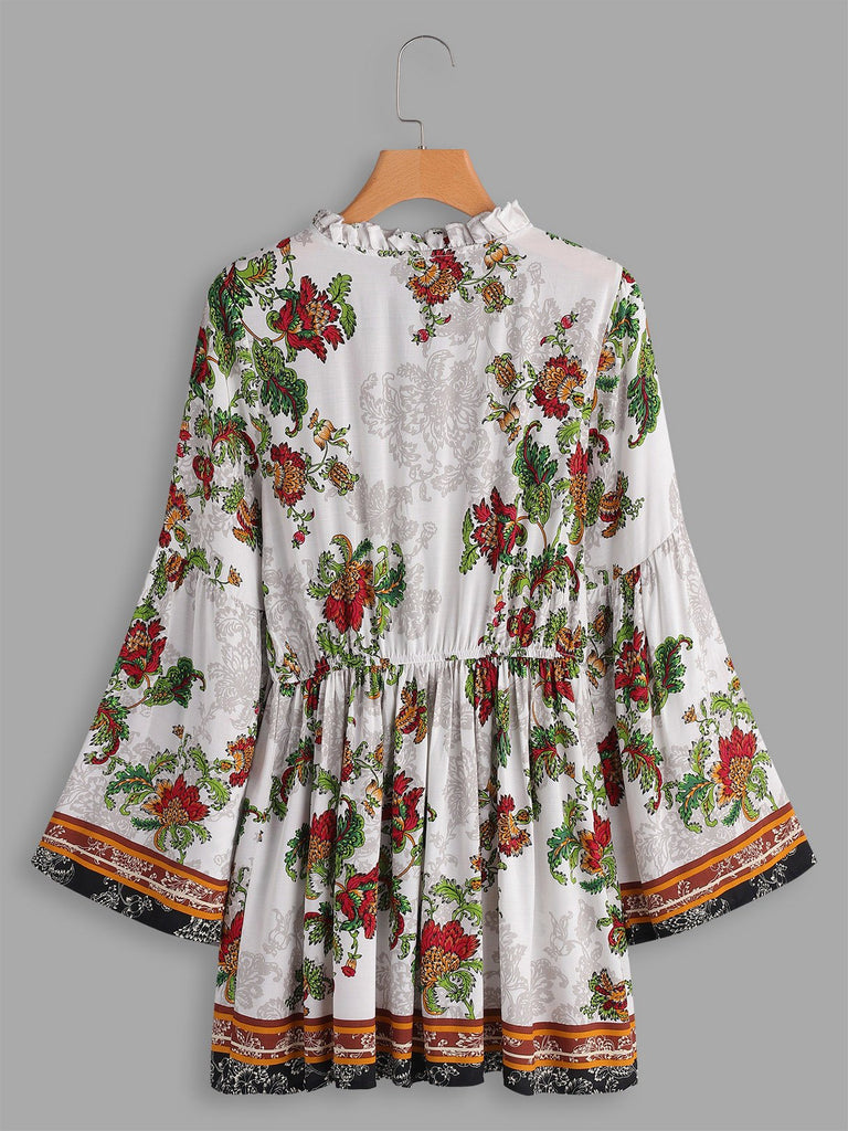 Womens White Floral Dresses