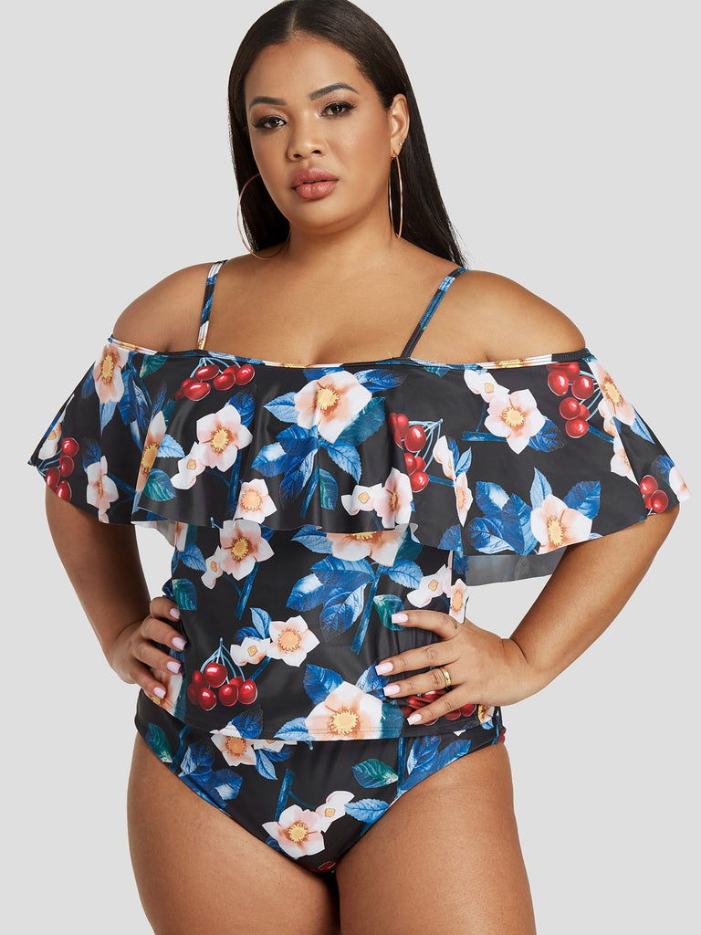 Ladies Black Plus Size Swimwear