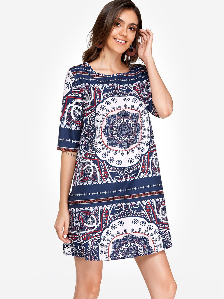 Ladies Half Sleeve Casual Dresses