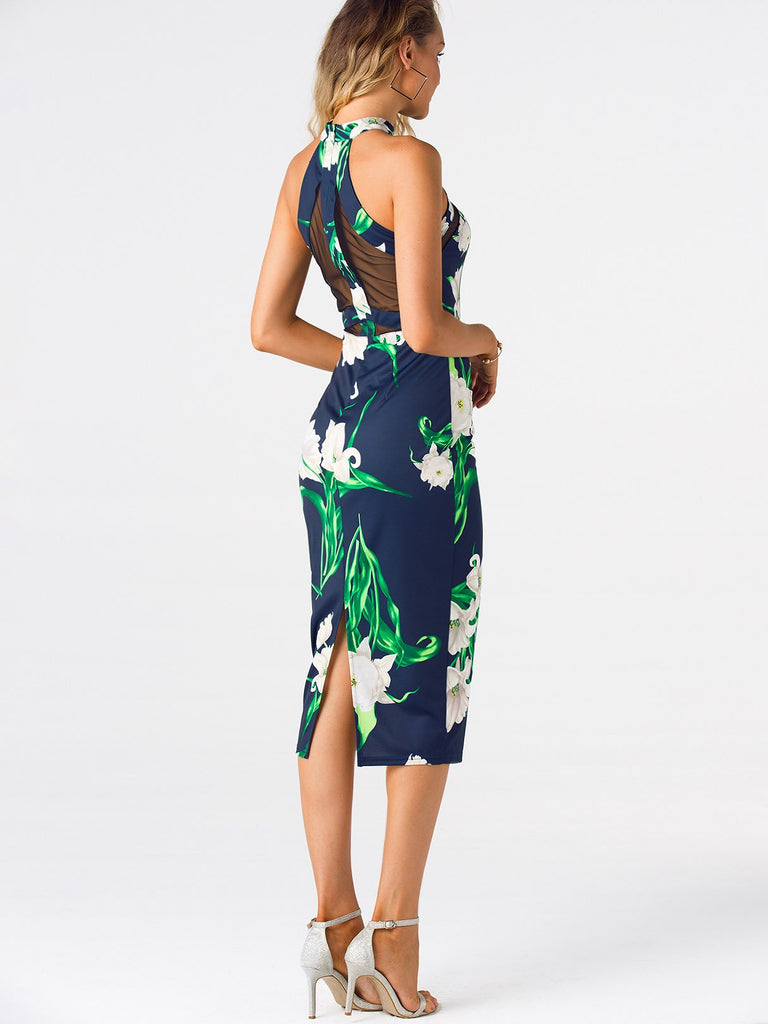 Womens Navy Floral Dresses