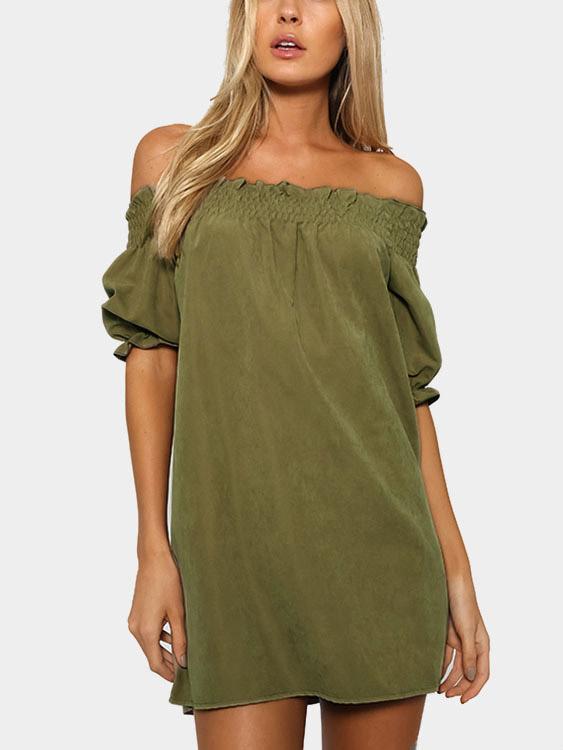 Womens Army Green Mini Dresses