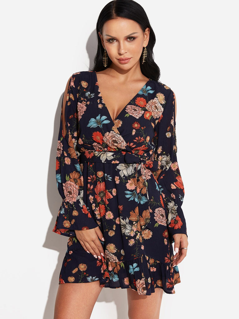 Womens Navy Floral Dresses