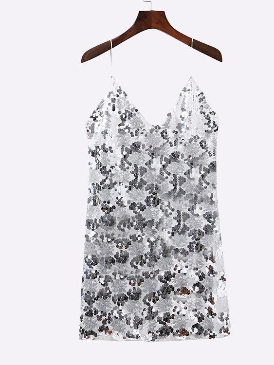 Ladies Silver Mini Dresses