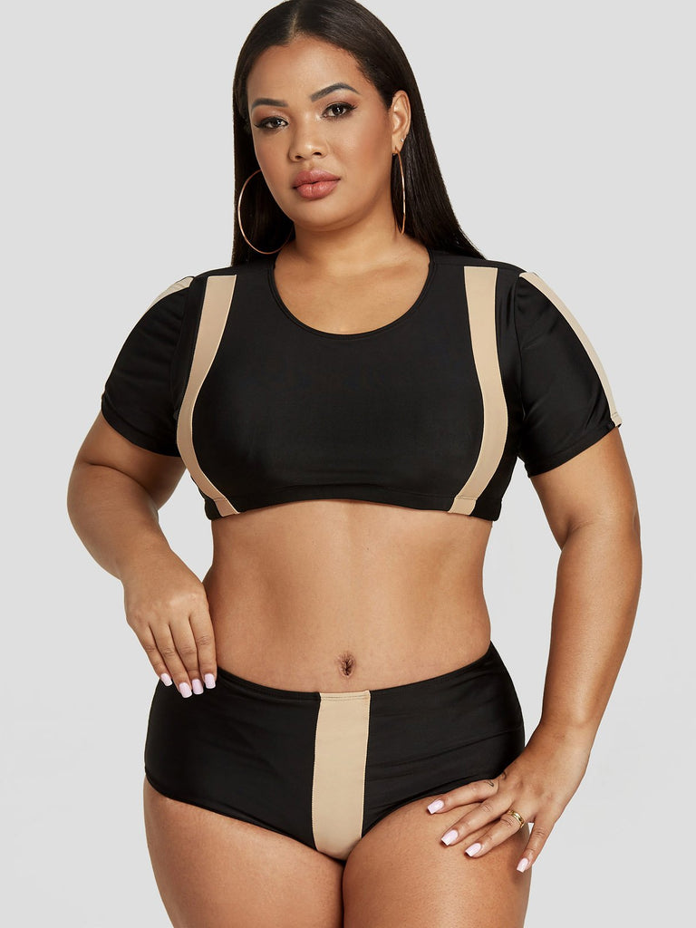 Ladies Black Plus Size Swimwear