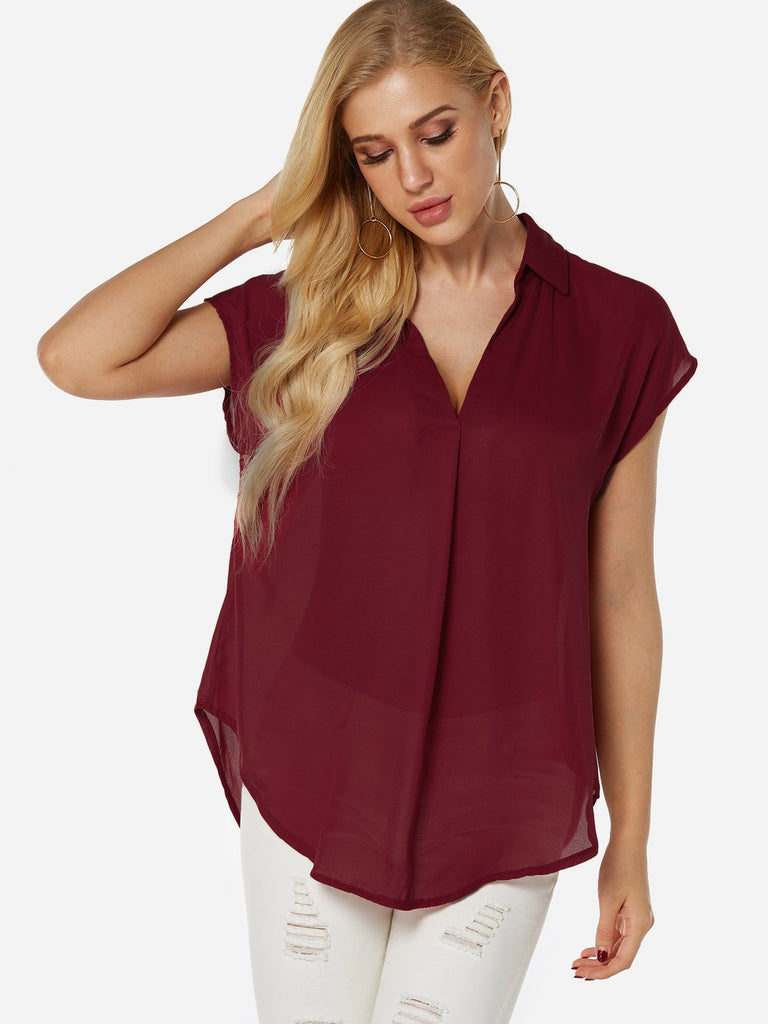 Ladies Short Sleeve Blouses